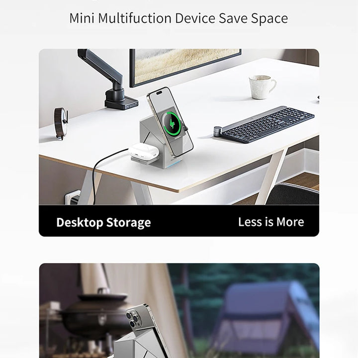 Qi2 3-in-1 Wireless Charger with Auto-Rotating Dock