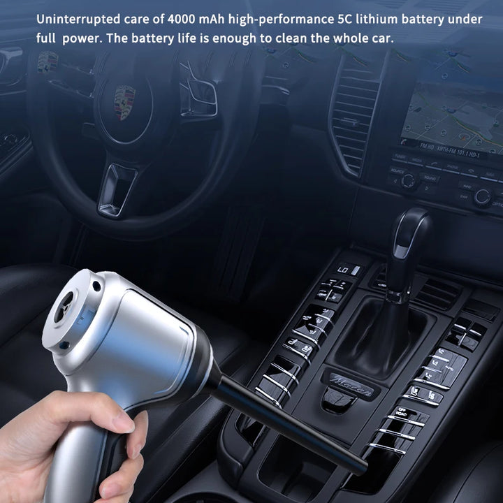 Portable Wireless Car Vacuum – 4-in-1 Handheld Cleaner with Powerful Suction for Home & Auto