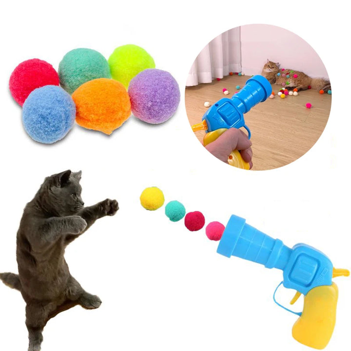 Interactive Cat Toy - Plush Ball Launcher for Indoor Play