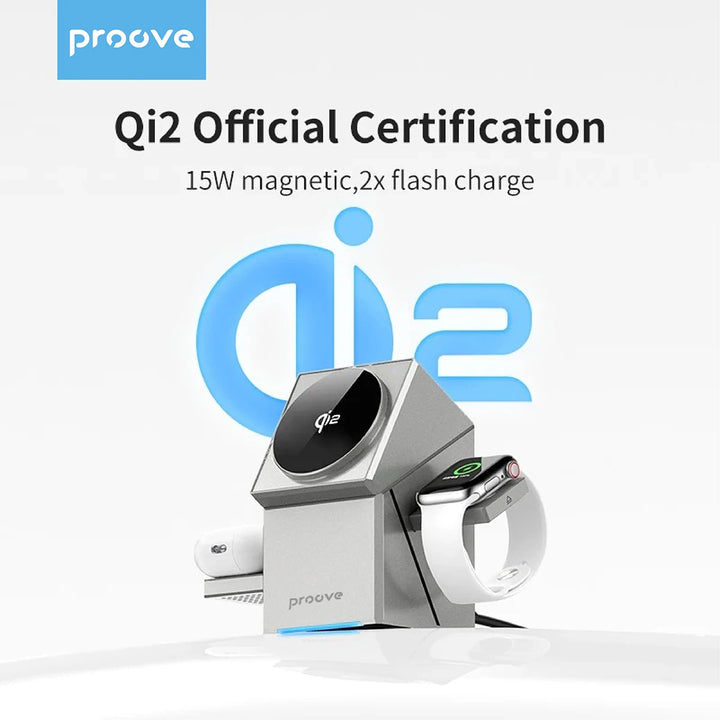 Qi2 3-in-1 Wireless Charger with Auto-Rotating Dock