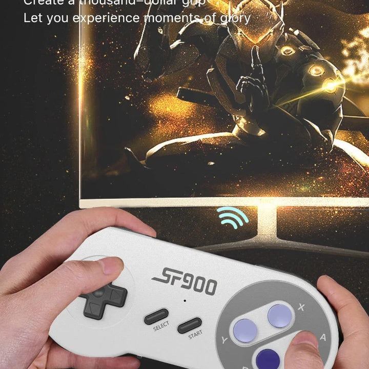 SF900 Retro Game Console – 5000 Built-in Games, HDMI Output, Wireless Controllers, SNES Style