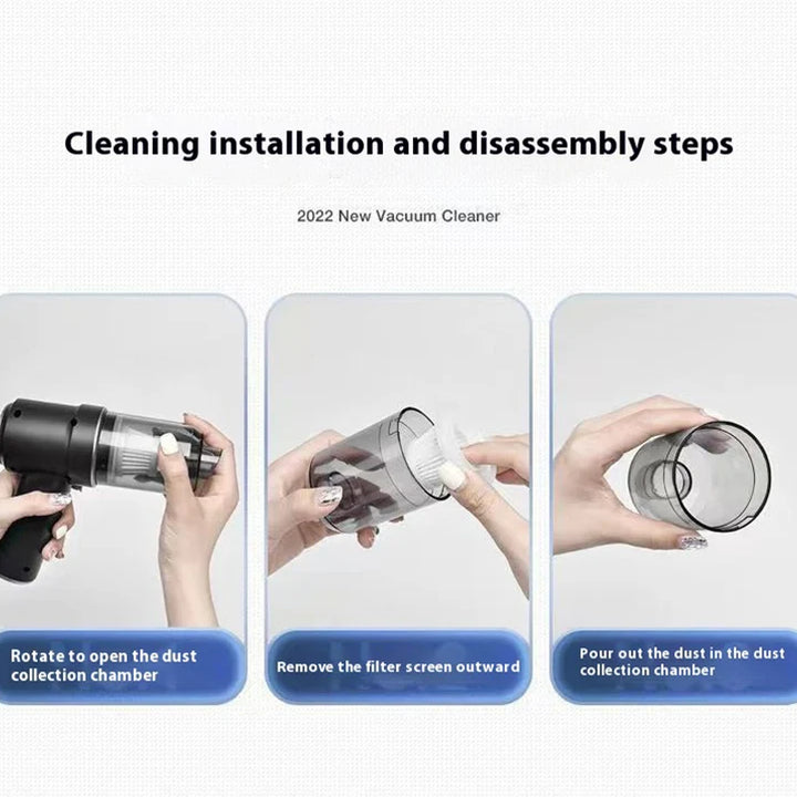 Handheld Car Wireless Vacuum Cleaner - Dry & Wet Use