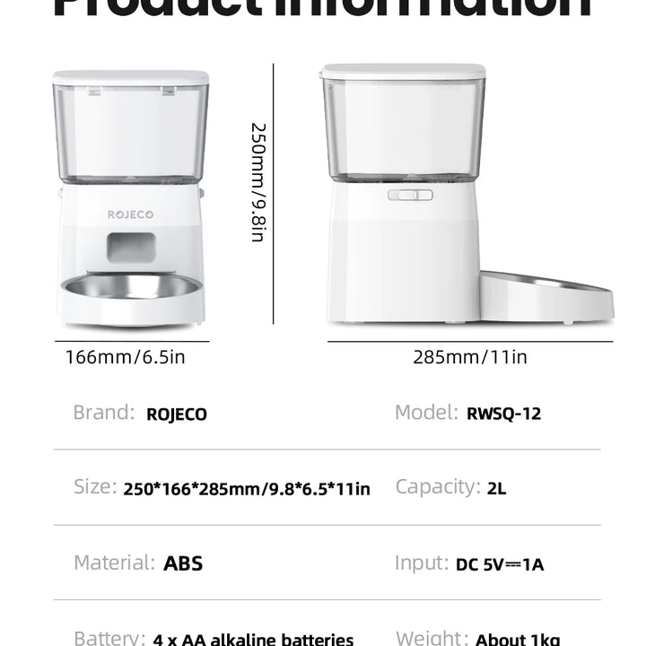 Smart Pet Food Dispenser – Automatic Wi-Fi Feeder for Dogs & Cats