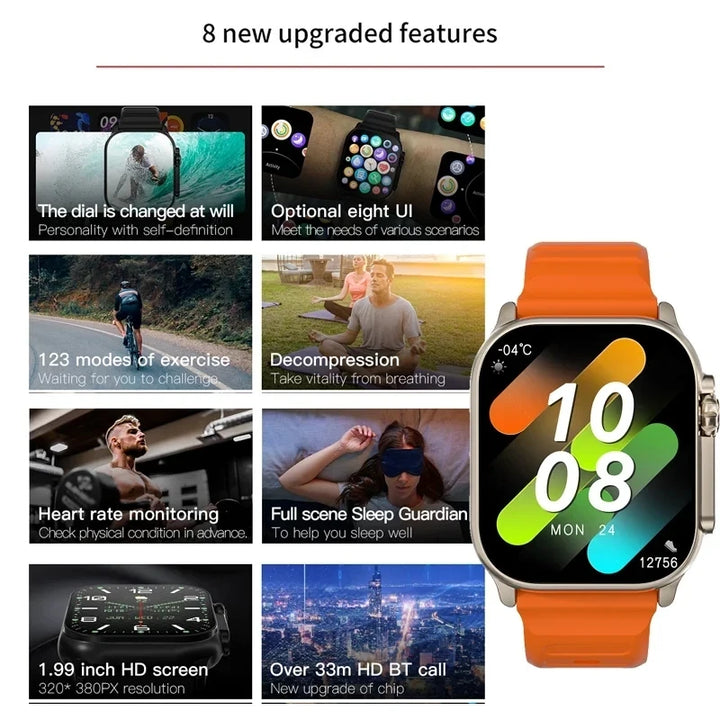 T900 Ultra 2 Smartwatch 49mm – Bluetooth Calls, NFC & Wireless Charging