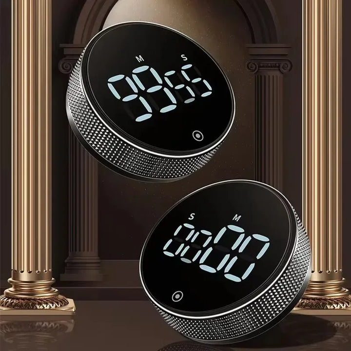 Magnetic LED Digital Timer – Silent Countdown Clock with Rotary Control for Kitchen, Study & Cooking