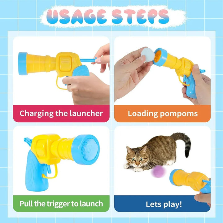 Interactive Cat Toy - Plush Ball Launcher for Indoor Play