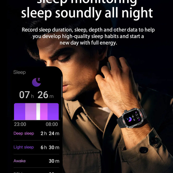 Men’s Waterproof Smartwatch with Bluetooth Calls & Fitness Tracking