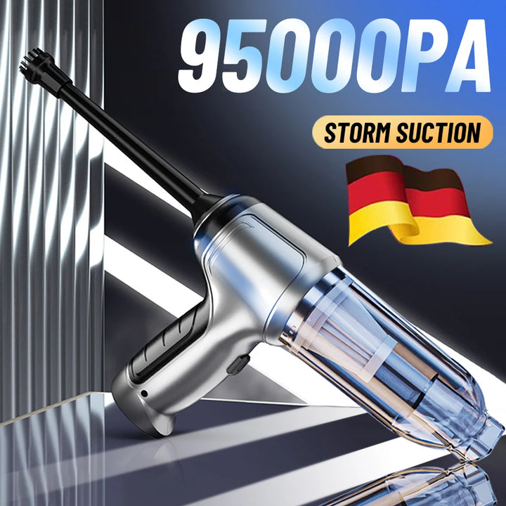 Portable Wireless Car Vacuum – 4-in-1 Handheld Cleaner with Powerful Suction for Home & Auto