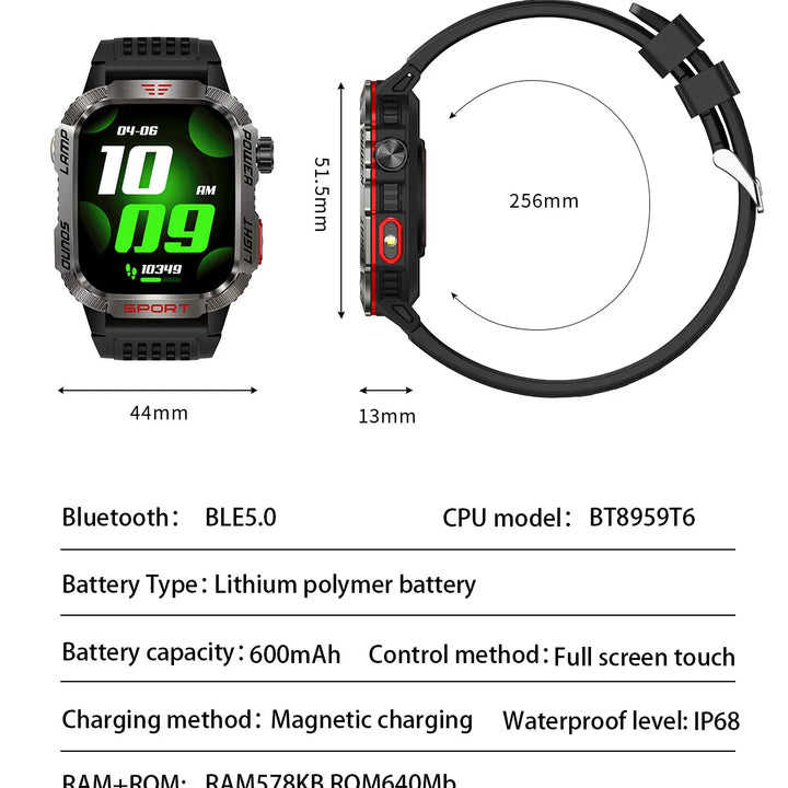 Men’s Waterproof Smartwatch with Bluetooth Calls & Fitness Tracking