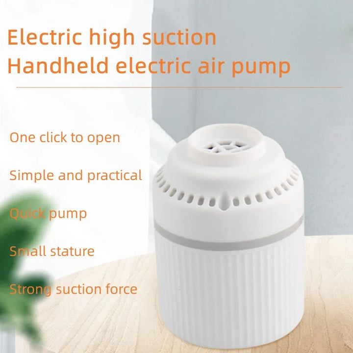 Mini Electric Vacuum Pump – Compression Sealer for Clothes & Food Storage Bags | Space-Saving Organizer